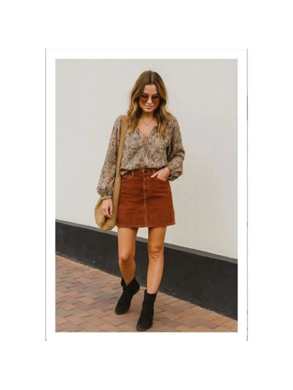 Gap 1969 Vintage Rust Corduroy Mini Skirt - Picture 2 of 9